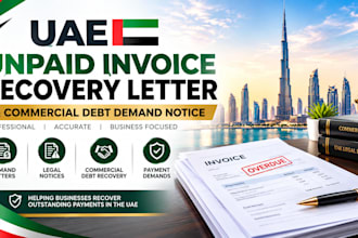 prepare a uae unpaid invoice recovery letter and commercial debt demand notice