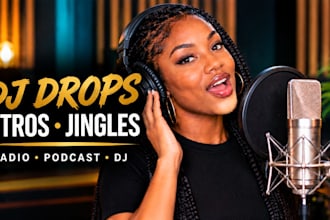 catchy dj intros, podcast intros, radio jingles, podcast jingles and dj drops
