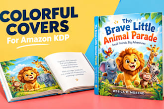 design a colorful kids book cover for amazon KDP