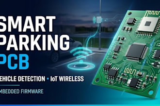 design smart parking sensor pcb, vehicle detection, iot wireless and firmware