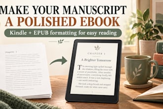 convert your manuscript to kindle and epub