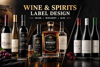 juice label design, wine label, gin label, soda can label and drinks packaging