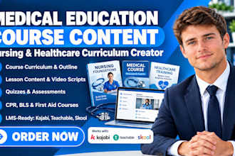 create medical educational course, nursing online course content and curriculum