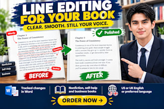 line edit nonfiction book sentence editing business improve book flow clarity