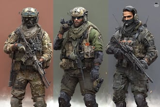 design military characters or objects
