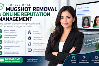 assist with mugshot removal requests and online reputation management