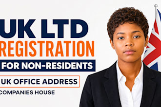 do UK ltd company registration for non residents with office address