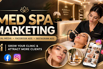 manage med spa social media marketing, instagram ads tiktok,and facebook ads