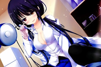 draw fanart, anime waifu, lewd, ecchi, nfsw, sfw character or oc