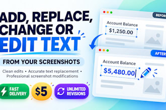 add, replace, change, or edit text from your screenshots