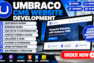 build your umbraco cms website and customize layouts and features for your brand