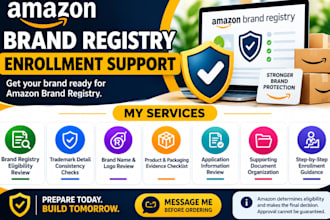 help with amazon brand registry enrollment, application and brand setup