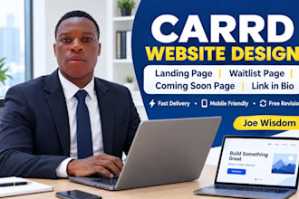 design a carrd landing page, waitlist, or link in bio website
