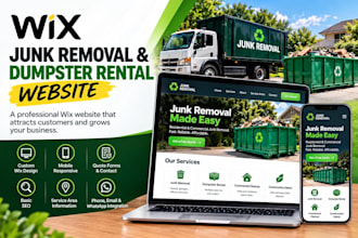 design wix junk removal website dumpster rental website