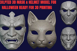 create custom 3d masks model cosplay mask for 3d printing stl