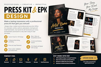 design a professional press kit or epk musicians, artists media kit brand kit