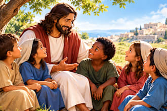 illustrate children story book, christian bible story illustration