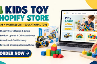build kids educational toy store, stem toy shopify store, montessori toy website