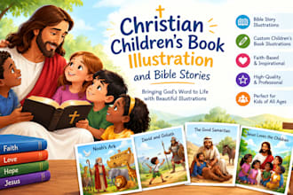 draw christian childrens book illustration and bible stories