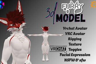 create a custom vrchat avatar vrc avatar furry avatar vr character