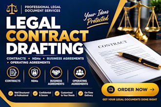 draft legal contracts, business agreements, ndas and operating agreements