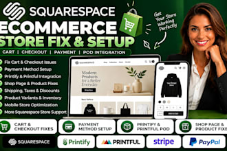 fix squarespace ecommerce cart checkout payment and printify printful pod store