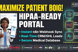 build custom patient booking health app with n8n rest api webhook hipaa secure