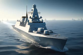 3d military ship modeling, seapower lowpoly cargo vessel model for video game