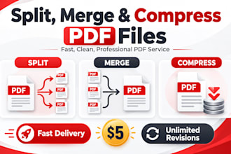 split, merge and compress PDF files