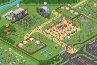 design professional vector illustrated map for event and venues
