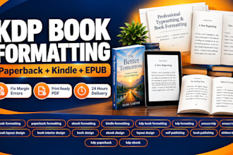 do KDP book formatting, paperback, ebook, kindle, epub, layout, indesign, PDF