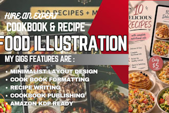 design cookbook cover, recipe book journal cover design formatting food menu