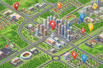 create location maps, city maps, street maps, and business location guide