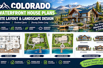 create colorado waterfront house plans, site layout and landscape design permit