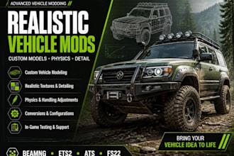 create realistic vehicle mods and custom vehicle mods for beamng ets2 ats fs22