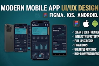 design modern figma mobile app UI UX for os and android