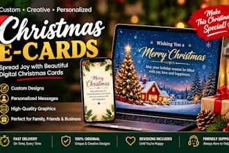design christmas ecard, invitation, birthday , animated video, christmas video