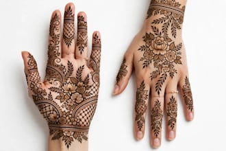 create  beautiful  custom mehndi designs for bridal and festivals