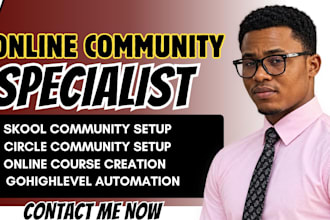 skool community setup circle so skool online course expert ghl community manager