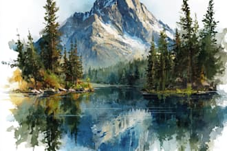 paint landscapes in watercolor