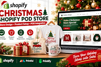 design a christmas shopify store for pod products