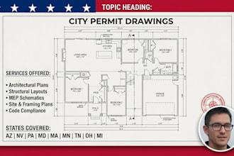 architect for city permit drawing in az, nv, pa, md, ma, mn, tn, oh, mi