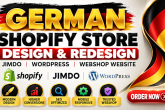 design a german shopify store redesign german jimdo  wordpress webshop website