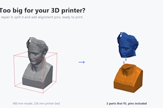 repair and split stl files for 3d printing
