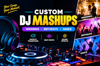 create a custom dj mix mashup for events weddings birthdays and dance edit