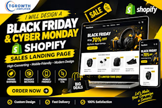 design a black friday and cyber monday shopify sales landing page