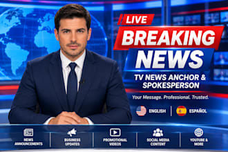 be your TV news anchor and spokesperson for breaking news videos