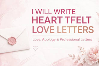 write heartfelt love letters and professional letter
