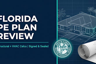 provide florida pe plan review structural and hvac calcs and seal for permit