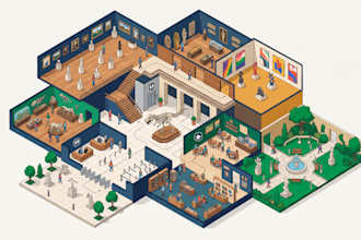design museum maps, gallery maps, cultural center maps and visitor guide maps